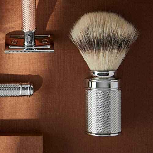 M?HLE Traditional Silvertip Badger Shaving Brush | Chrome Plated Stainless Steel Handle | Luxury Shave Accessory for Men