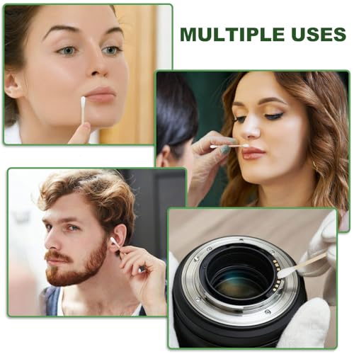 Travel Size Cotton Swabs - 500 Double Tipped Wood Sticks