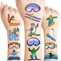 Winter Skiing Temporary Tattoos - 10 Sheets, 100 PCS