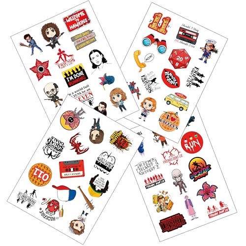 Stranger Things Temporary Tattoos for Kids, 56 Pcs