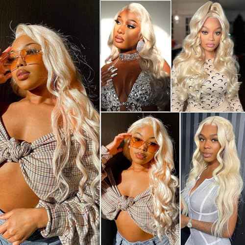 613 Lace Front Wig Human Hair 180 Density 13x4 Body Wave HD Transparent Lace Front Wigs Blonde Wig Glueless Wigs Pre Plucked Pre Cut With Natural Hairline 22 Inch