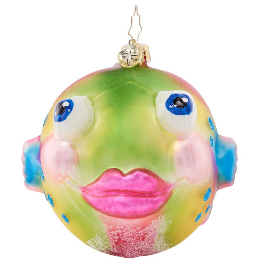 Christopher Radko Hand-Crafted European Glass Christmas Tree Decorative Ornament, Playful Puffer