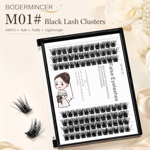 Bodermincer Wispy Lash Clusters 84pc D Curl Eyelash Extensions