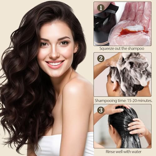 Dark Brown Hair Dye Shampoo | Gray Coverage, 3-in-1 Formula