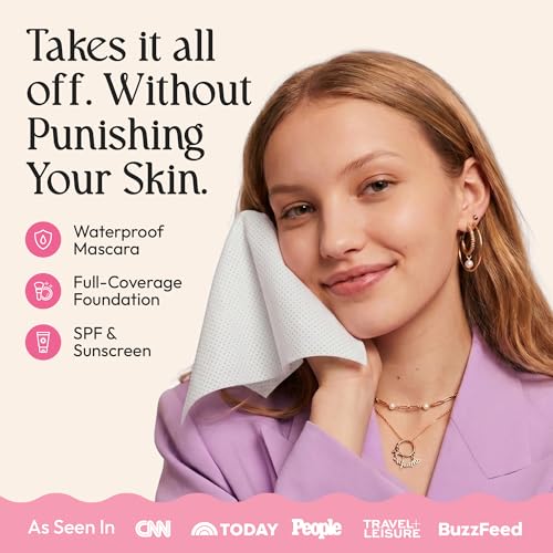 FOMIN Mini Makeup Remover Wipes - Unscented Face Wipes, 64 Count