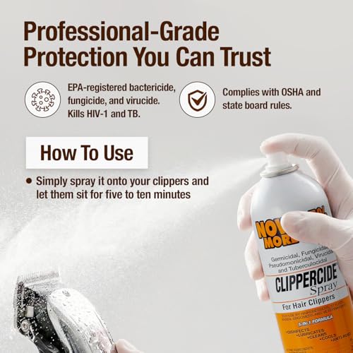 Clipercide 5-in-1 Disinfectant Spray for Clipper Maintenance 15oz - Professional Grooming Tool Cleaner & Lubricant