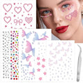 Self-Adhesive Face Gems Rhinestones Stickers - 6 Sheets
