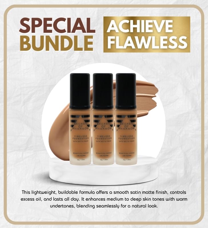 EBIN Secret of Pharaoh Timeless Foundation Caramel 3-Pack