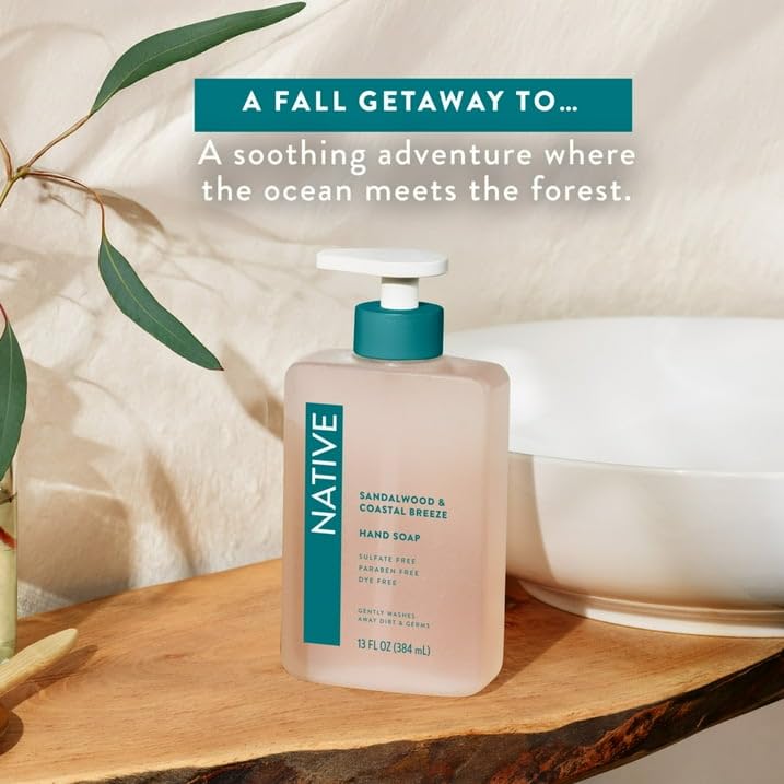 Native Sandalwood & Coastal Breeze Liquid Hand Soap with Pump - 13 fl oz