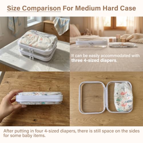 3-Pack Clear Hard Shell Zipper Pouches 7.8×6.3 inch
