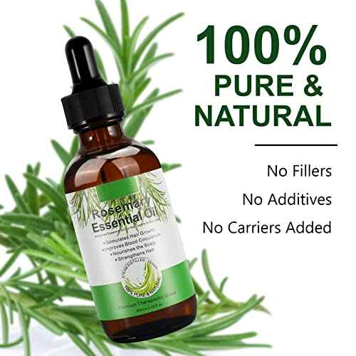 2 Pack Rosemary Oil for Hair Growth, Natural Essential oil with Aromatic Experience, Organic Pure Rosemary Essential Oil for Beard Growth, Eyelash Care, Nourishes the Scalp, Skin Care