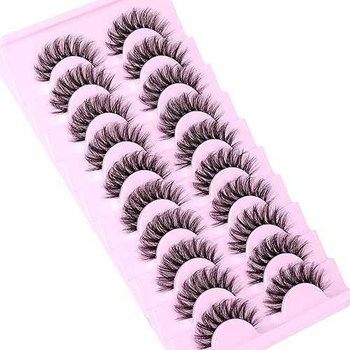 Natural Fluffy 3D Wispy False Eyelashes 14mm D Curly 10 Pairs