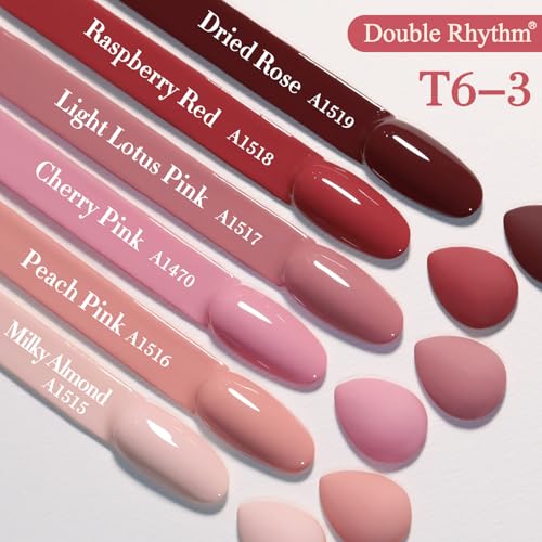 Double Rhythm 6-Piece Gel Nail Polish Set - 15ml Soak Off UV LED Kit