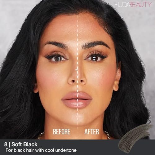 HUDA BEAUTY #BombBrows Full ¡®n Fluffy Volumizing Fiber Gel Soft Black