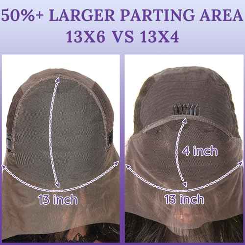 13x6 Lace Front Human Hair Wig, 100% Human Hair 180 Density, HD Lace Frontal Wig, Pre-Plucked Glueless Wigs, 30inch