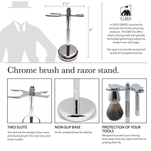 G.B.S Men¡¯s Grooming Shaving Set 9 Pieces, Butterfly Razor, Bowl with Soap, Cologne, Synthetic Bristle Brush and Razor Chrome Stand Aftershave Shower Gel