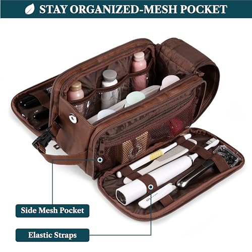 PAVILIA Large Toiletry Bag for Men - Water Resistant Travel Dopp Kit