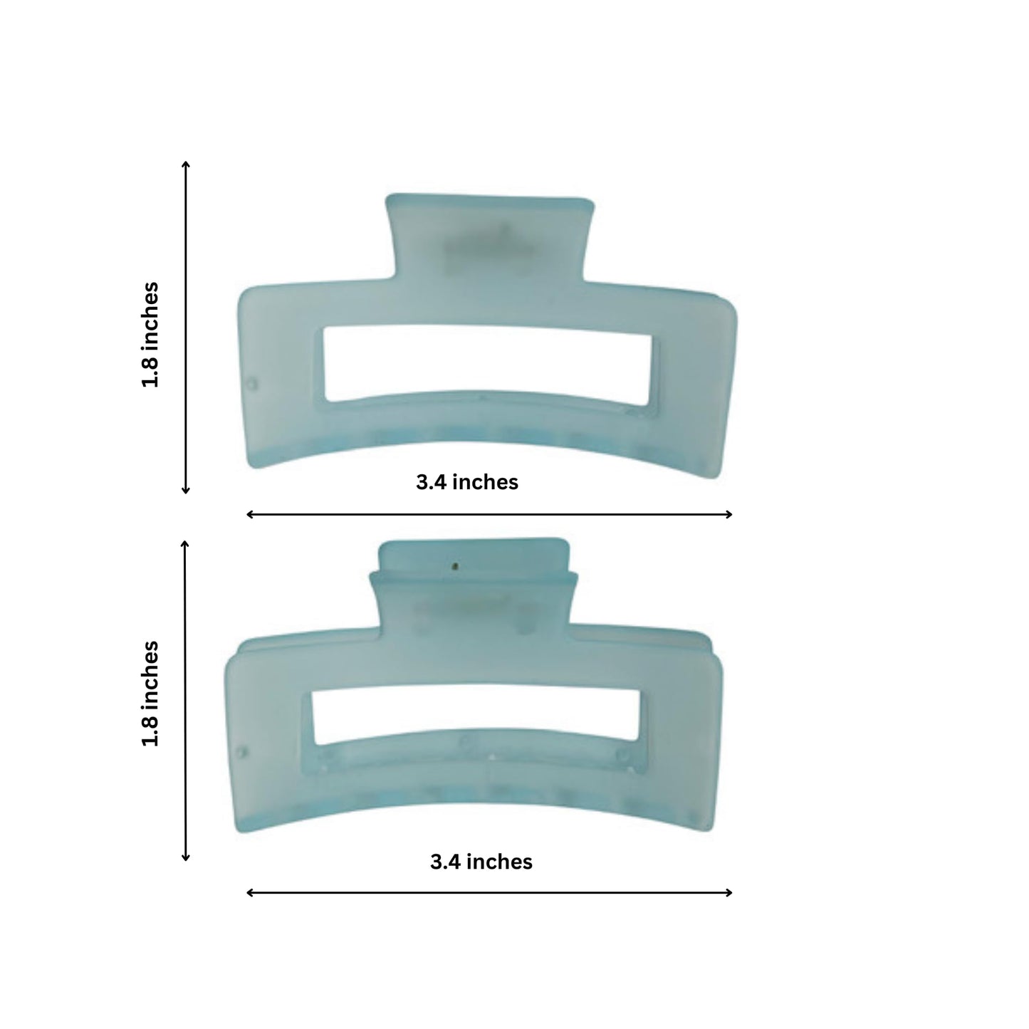 Maleeha21 Matte Square Claw Hair Clips, Set of 2 (light blue)