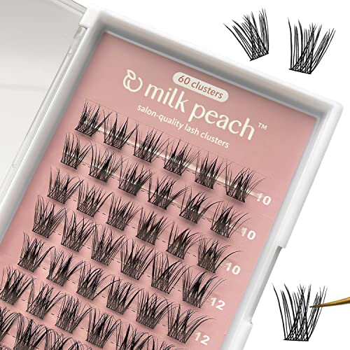 Lash Clusters At-Home Lash Extensions / 10-16mm C-Curl Natural Glam / 60 Clusters/Ultra Thin Band/milk peach¢â / Segment Individual Cluster Lashes/Soft Fluffy