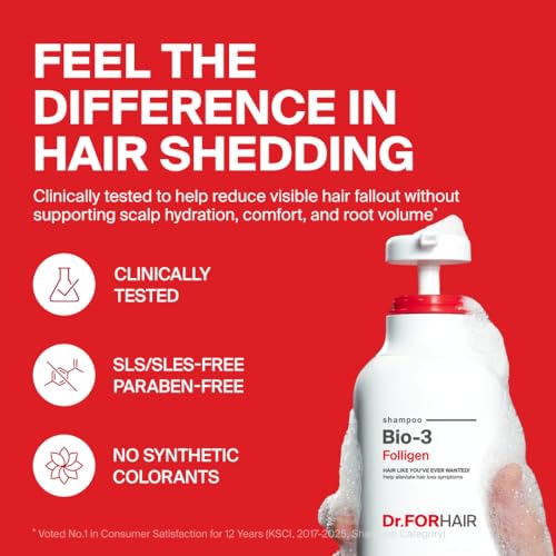 Dr.FORHAIR Folligen Bio-3 Hair Thickening Shampoo, 16.91 fl oz