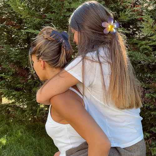 Hair Claw Clips for Thick/Thin Hair Claws 6PCS,3.34" Nonslip Big Cute Hair Clips Square Claw Clips,2.36" Medium Flower Hair Clips for Women/Girls,Hair Styling Accessories Gifts (neutral)