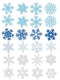 120pc Snowflake Temporary Tattoo Stickers Blue Silver Glitter