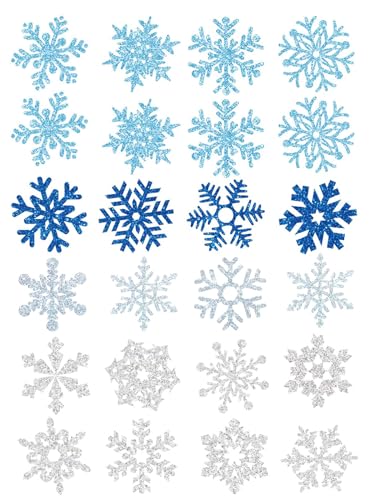 120pc Snowflake Temporary Tattoo Stickers Blue Silver Glitter