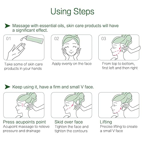 Gua Sha Facial Tools Stone Massage GuaSha Tool for Face (Green)