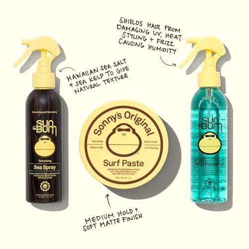 Sun Bum Heat Protector Spray - Leave In Hair Treatment Protects from Heat Styling and Frizz-Causing Humidity - Reduces Blow Dry Time - Vegan and Cruelty Free - UV Protecting - 6 oz,(Pack of 2)