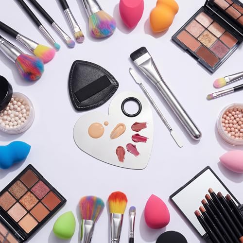 Makeup Mixing Palette Set with Spatula, Brush & Puff - 4PCS