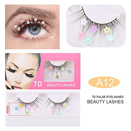 Dramatic Glitter False Eyelashes with Decorative Heart & Flower (3 Pairs)
