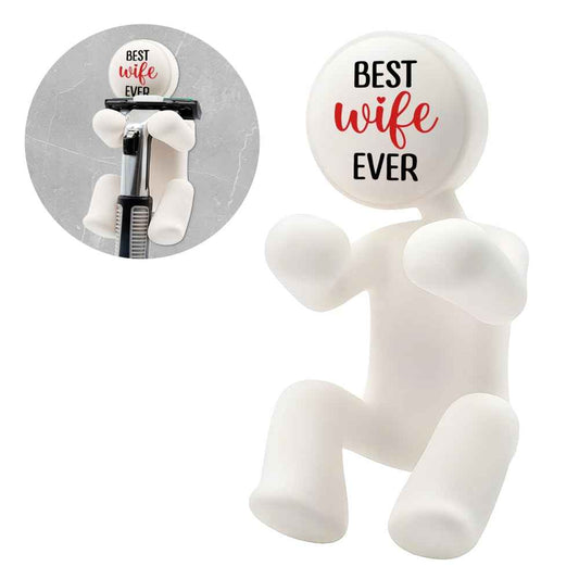 AGMDESIGN Best Wife Ever Shower Razor Holder, Funny Wifey Bathroom Decor for Inside Shower, Gadgets Leg Razor Holder, Cute Valentine's Day Storage Hook Gifts for Women Girlfriend Wife Sister Mom