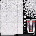 White Flatback Pearls Kit with B7000 Glue & Tools for DIY Crafting (16,500 Pcs)