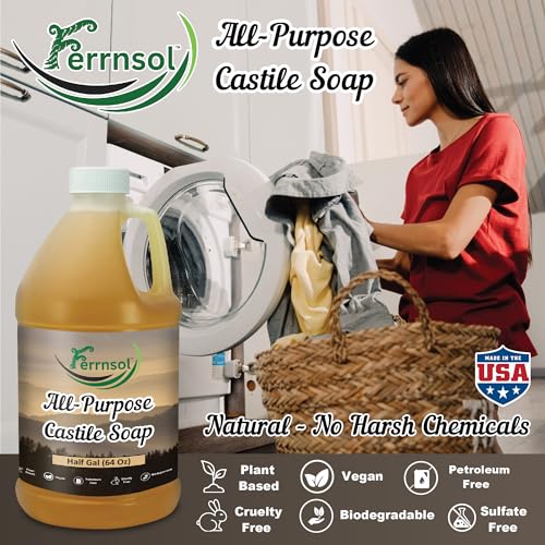 AP Castile Liquid Soap (1/2-gallon) ? Unscented, Fragrance-Free, Refill ? Natural Multi-Purpose Soap for Home, Hands, and More ? Gentle, Non-Toxic Formula ? 64oz, Made in USA