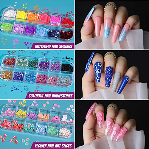 Teenitor Acrylic Press On Nail Art Starter Kit with 600 Clear Coffin Tips