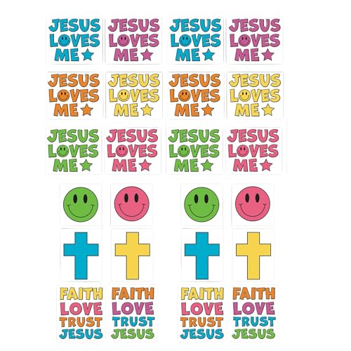 Jesus Loves Me Temporary Tattoo Set - 24 Faith-Inspired Designs