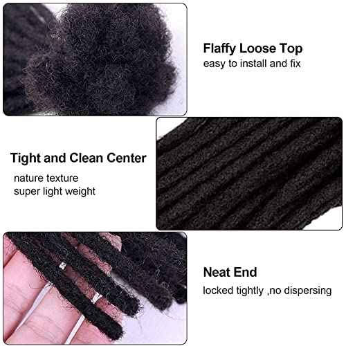 0.6cm 14inch 20 Stands 100% Real Human Hair Dreadlock Extensions For Men/Women Full Head Handmade Permanent Loc Extensions Bundles Can Be Dyed Bleached Curled and Needles