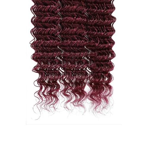 99J Burgundy Brazilian Water Wave Hair Bundle 22-26 Inch