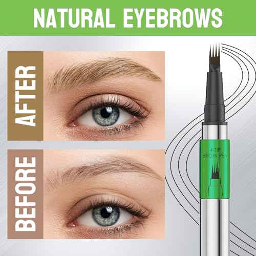 4-Tip Micro-Fork Brow Pen - Waterproof Liquid Eyebrow Liner