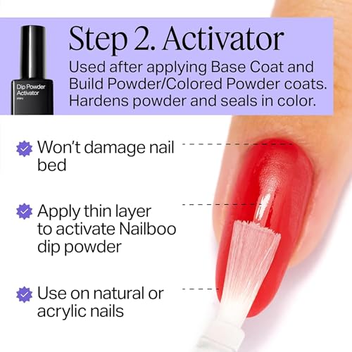 Nailboo Dip Powder Liquid Set - Base Coat, Top Coat & Activator (3 Pack)