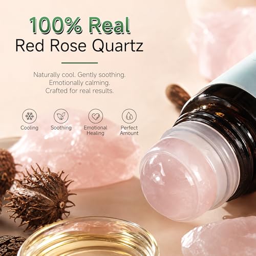 Organic Castor Oil & Frankincense Rose Quartz Roller 1.7oz