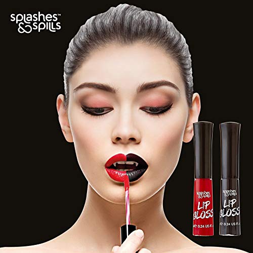 Black Lip Gloss - Moisturizing Full Coverage Shiny Finish 2 Pack