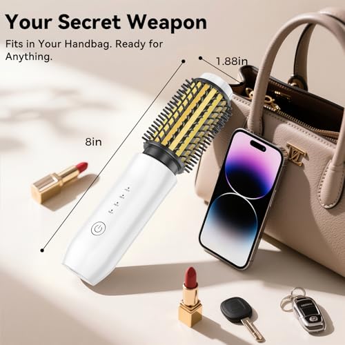 CARESKY Cordless Curling Iron Brush - Rechargeable Travel Styler