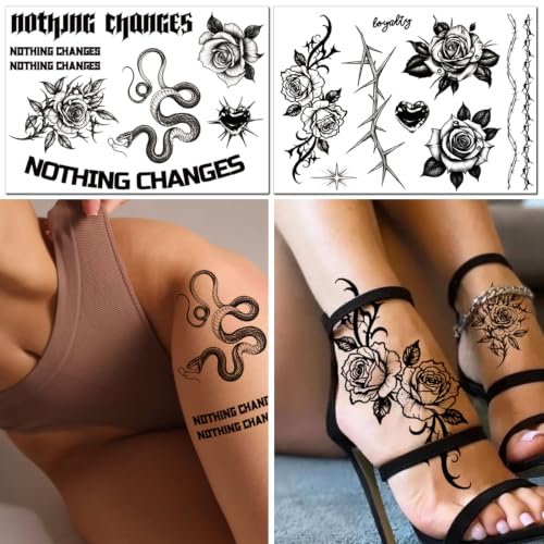Waterproof Temporary Tattoos - 200+ Designs Floral Butterflies