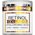 Retinol Cream for Face with Collagen and Hyaluronic Acid - Anti Aging Wrinkle Cream for Women and Men - Day and Night Facial Moisturizer for Tightening and Skin Firming - Crema Hidratante Para la Cara
