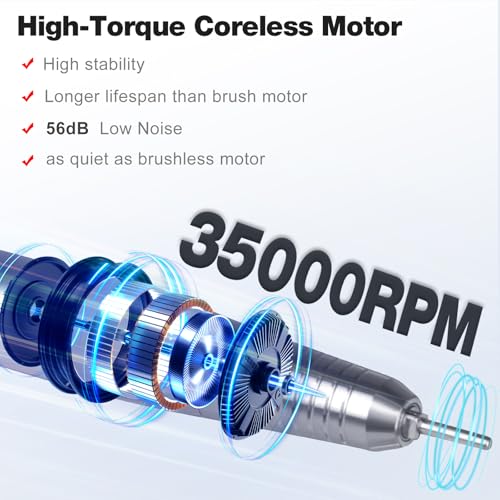 AZ GOGO 35000RPM Rechargeable Nail Drill Machine for Acrylic Gel
