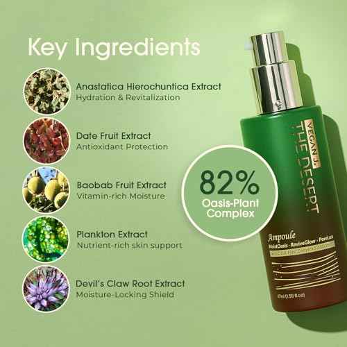 The Desert Ampoule | Intensive Hydration with MoistOasis | 82% Oasis-Plant Complex | Korean Skincare | Kbeauty | Vegan (47ml)