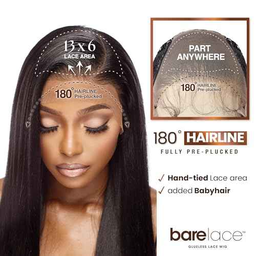 Sensationnel Bare Lace 13X6 Wigs - Unit 2 Lacefrontal Glueless Synthetic 180 Degree Preplucked Hairline (1B OFFBLACK)