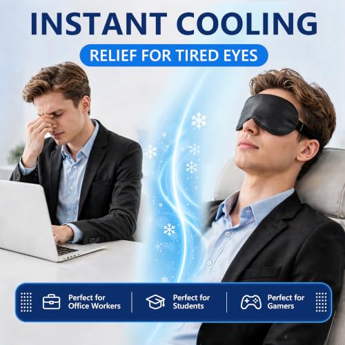 Cooling Gel Eye Mask for Migraines & Puffy Eyes (2-Pack)