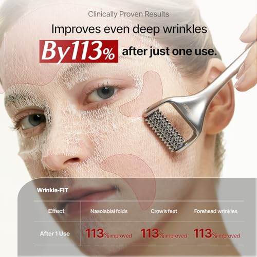 MEDITHERAPY Wrinkle-fit Neck Mask & Wrinkle-fit Face Mask + Facial Roller - Neck Wrinkle Patches, Neck Firming and Tightening Korean Deep Collagen Mask - Mesh Sheet Mask for Lifting Sagging Skin